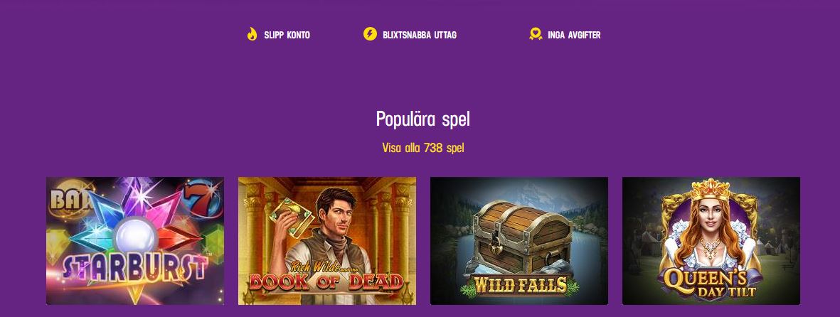 Bild från hemsidan på lucky casino och spelen 2