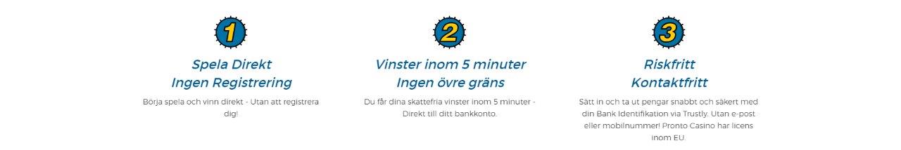 Pronto Casino Bank ID