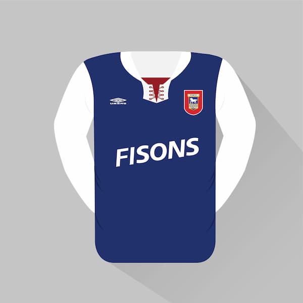 Ipswich Town home jersey 1992-93