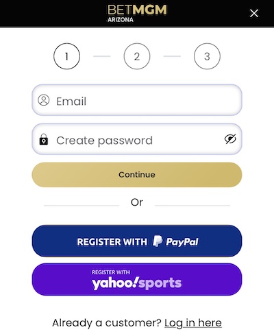 Enter your personal details to complete your registration at BetMGM Sportsbook