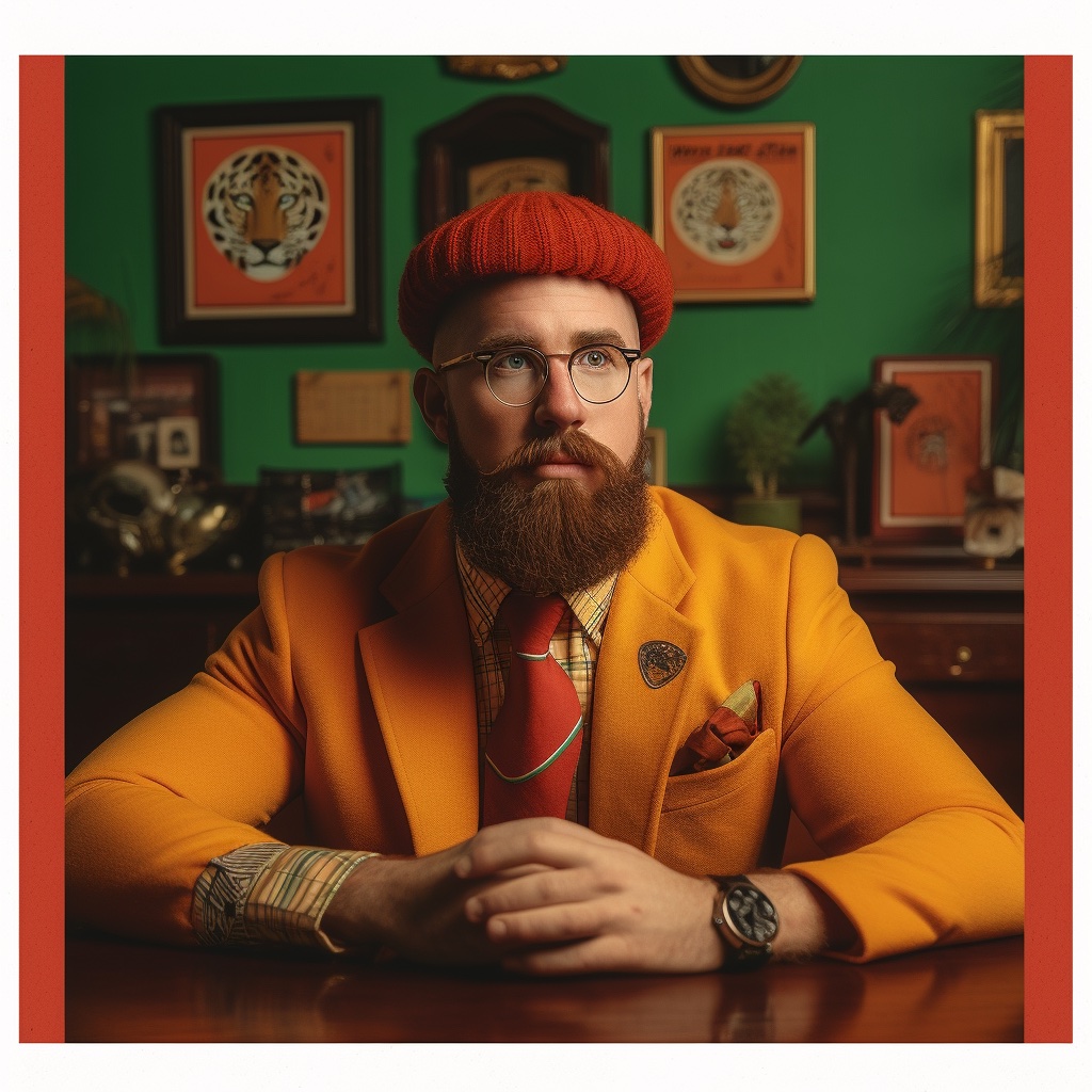 Travis Kelce starring in a Wes Anderson movie