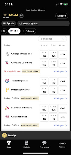 BetMGM Sportsbook mobile app