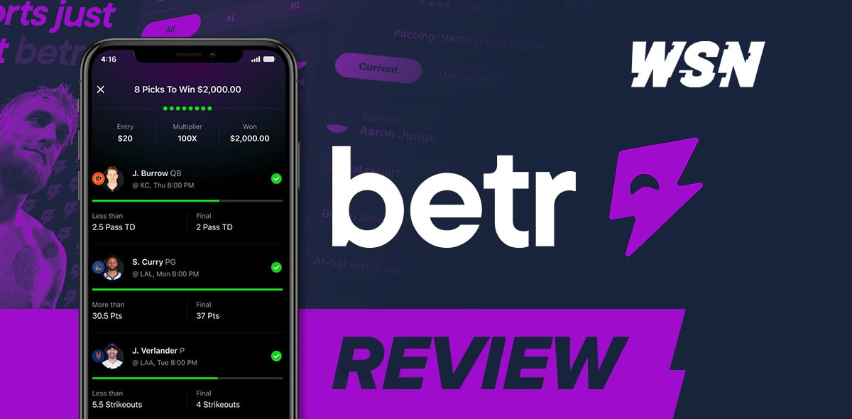 Betr App Review & Promo Code 2024: 100% First Deposit Match up to $250 with Code BETRWSN