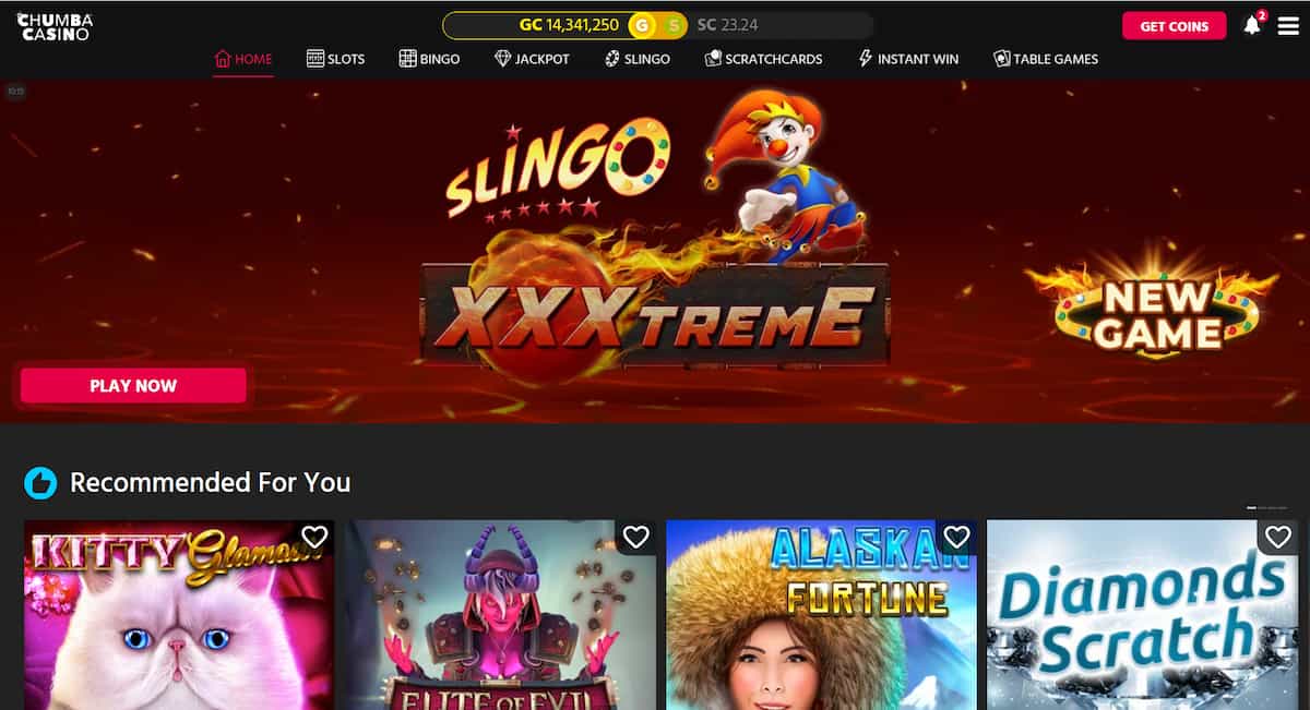 Chumba Casino homepage