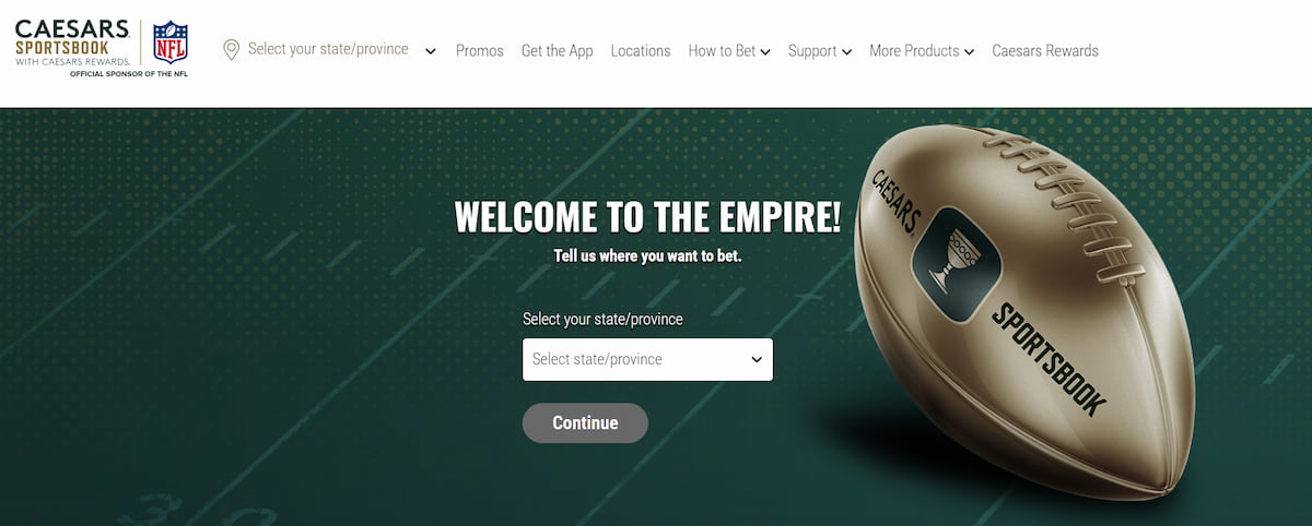 Caesars Sportsbook Homepage