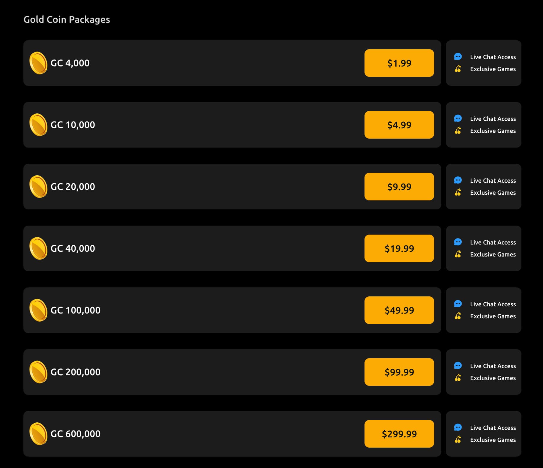 Purchasing Gold Coins at Jackpota Casino