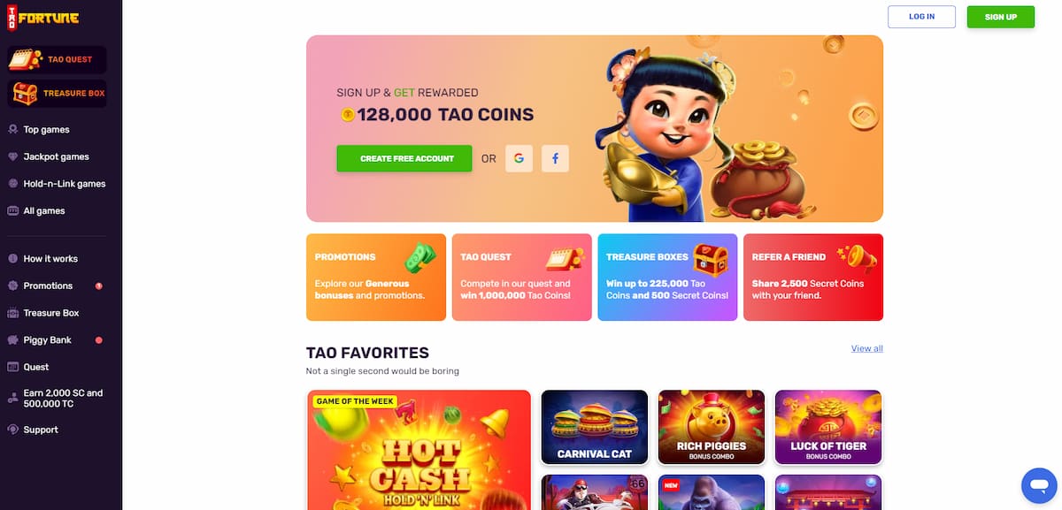 TaoFortune Sweepstake Casino