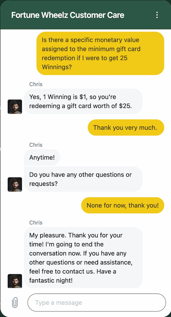 Fortune Wheelz Customer Support