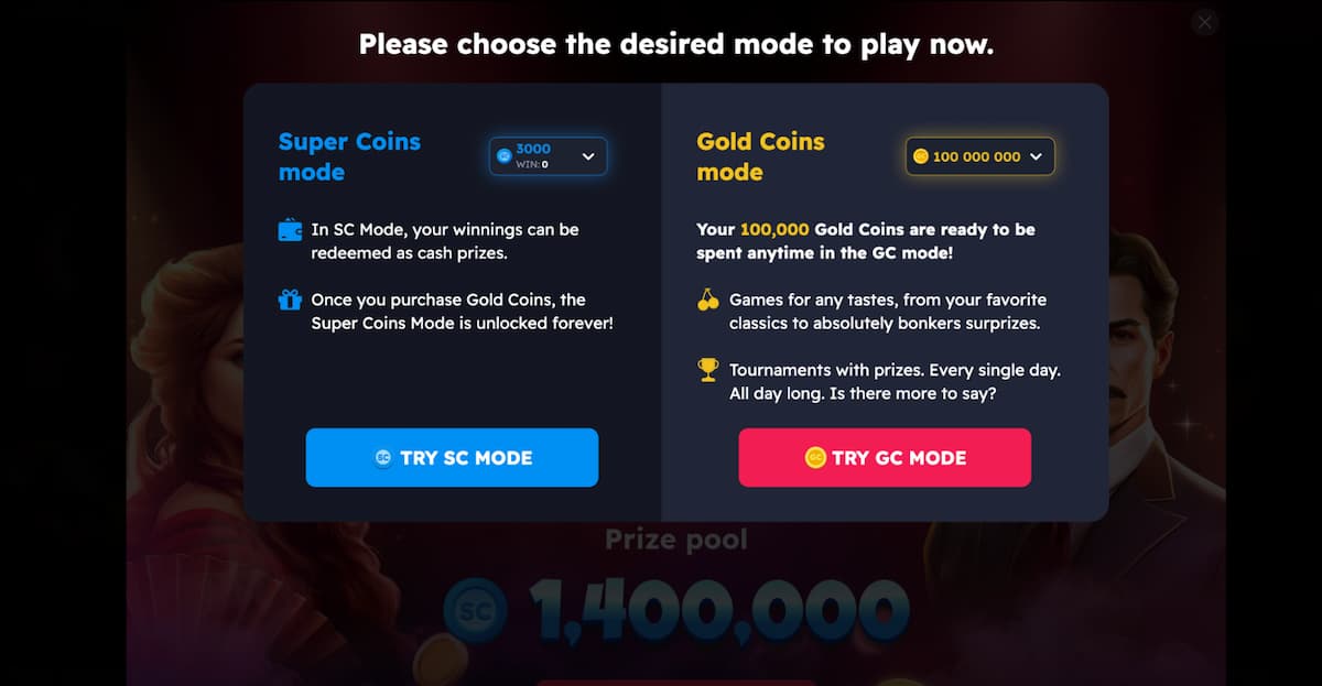 NoLimitCoins SC mode vs GC mode