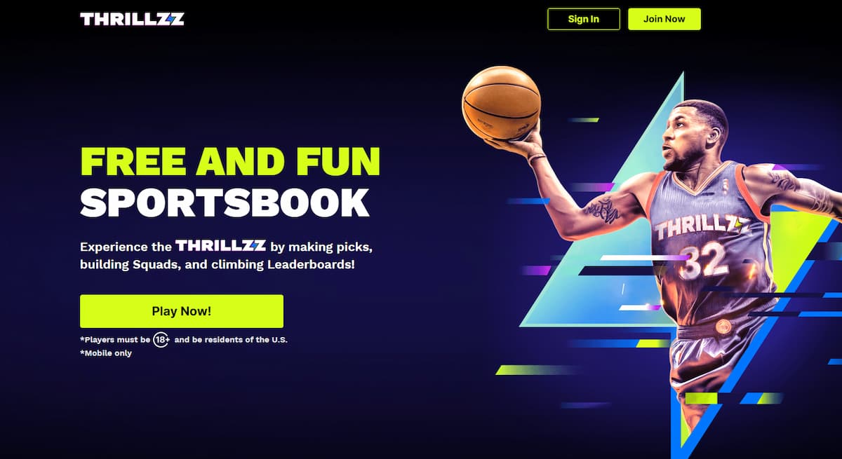 Thrillzz Social Sportsbook Homepage