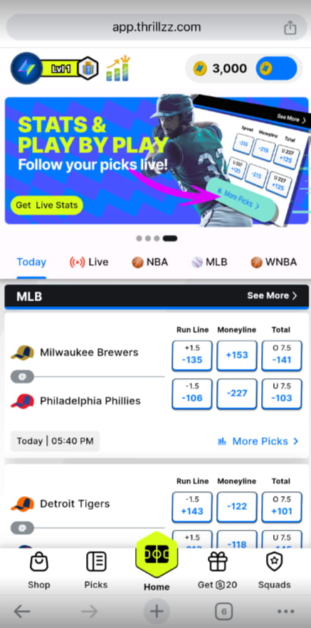 Thrillzz Sports Odds