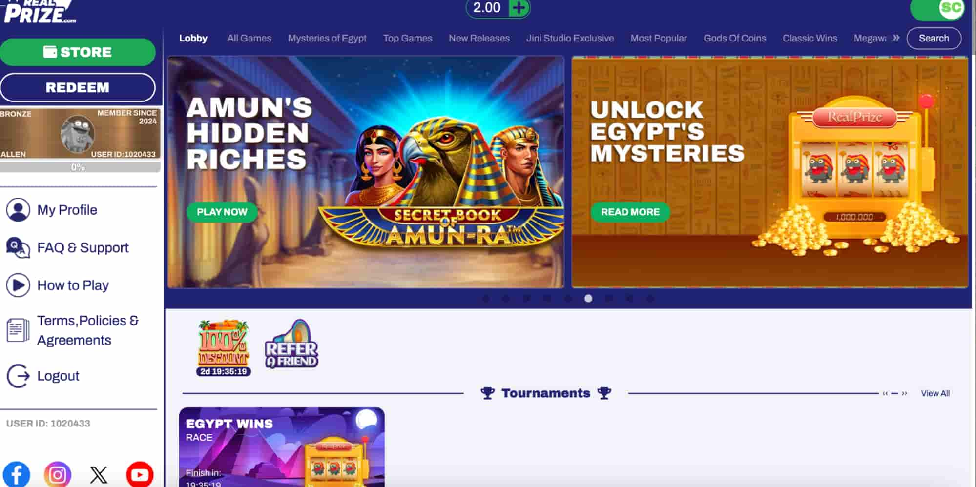 RealPrize Social Casino User Experience