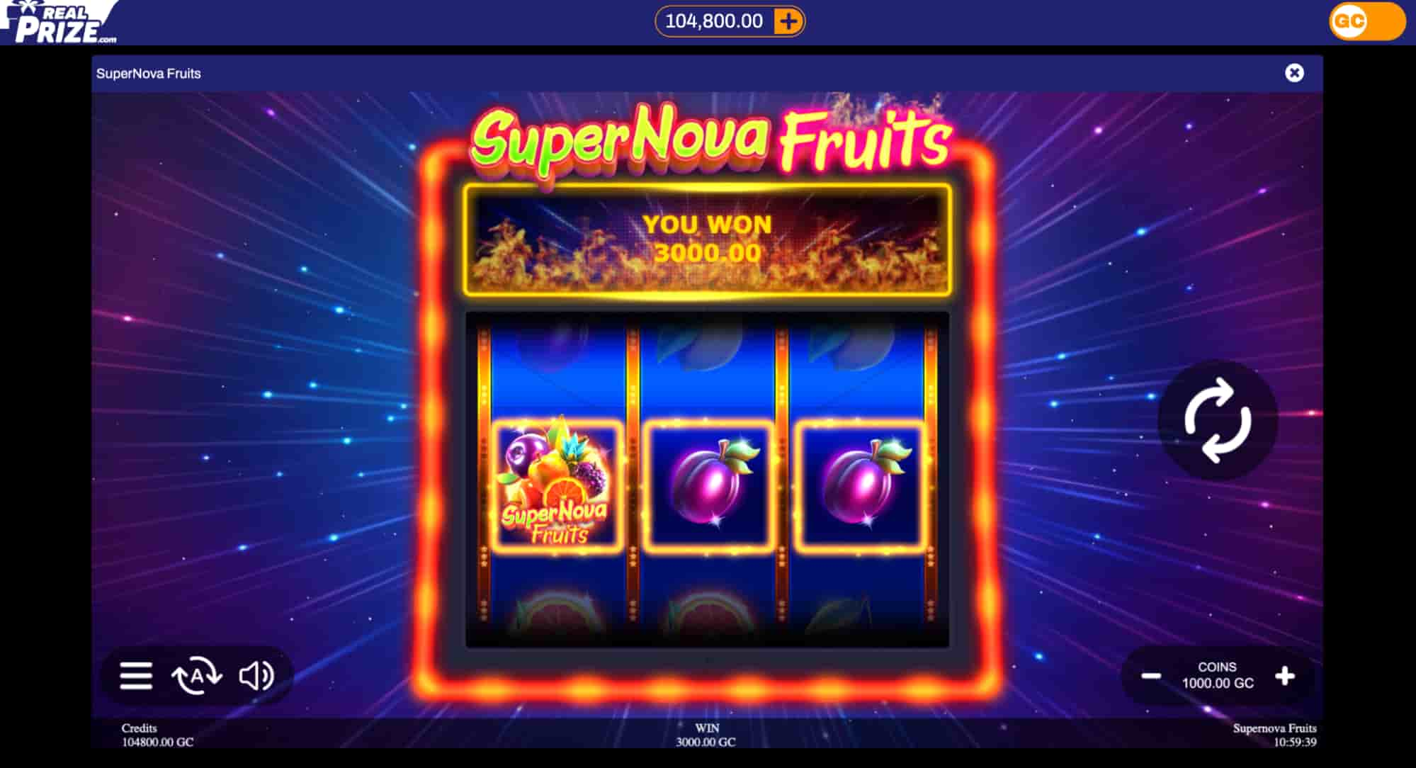 RealPrize Games SuperNova Fruits