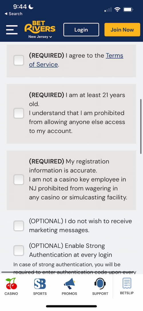 BetRivers Casino Registration Process