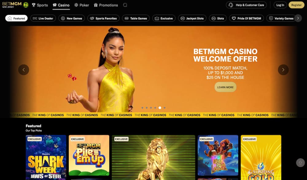 BetMGM Casino Homepage