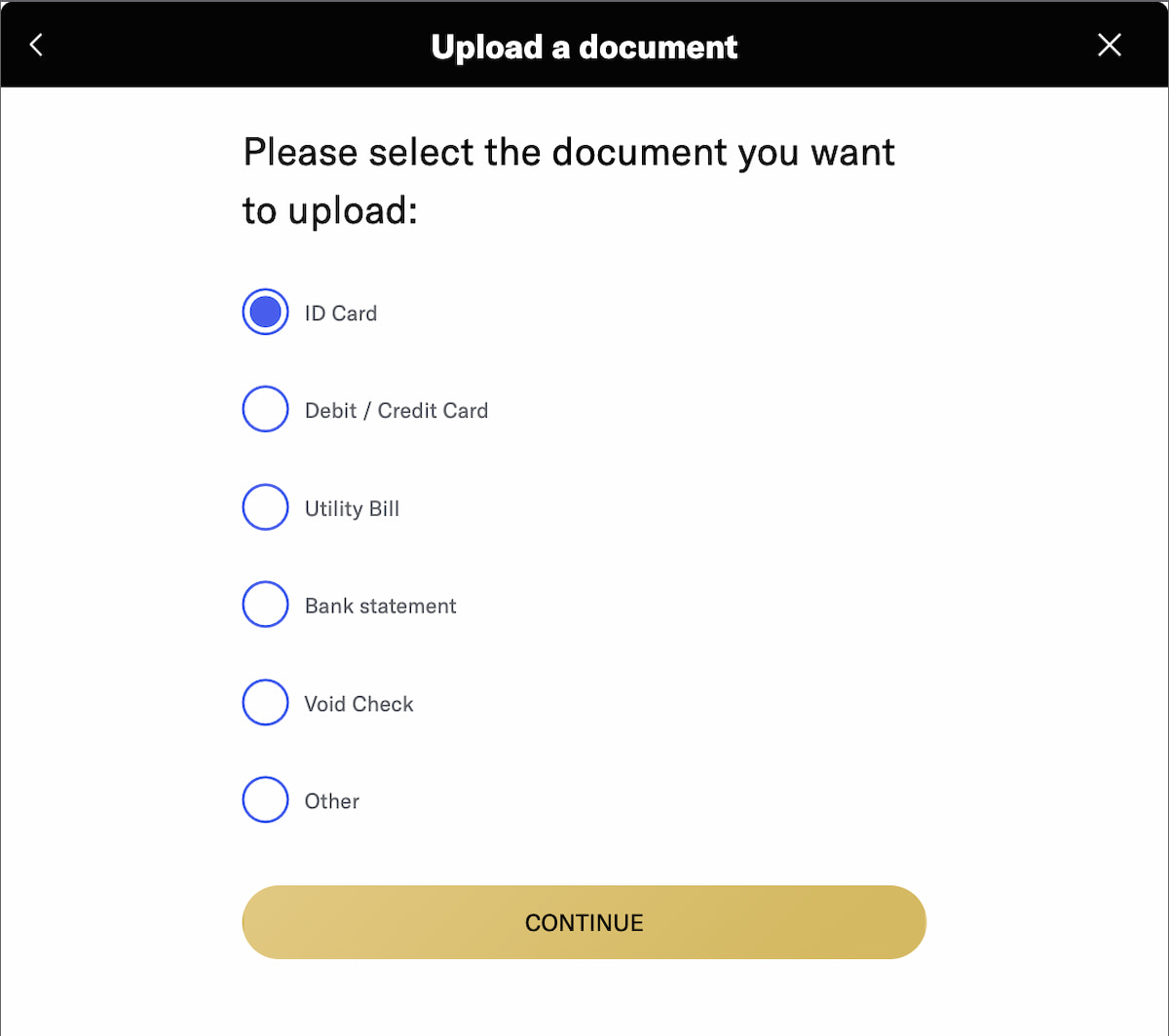 BetMGM KYC upload of official document