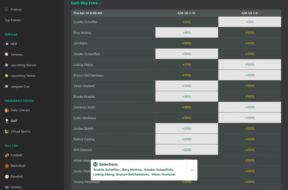 bet365 Each Way Extra Selection