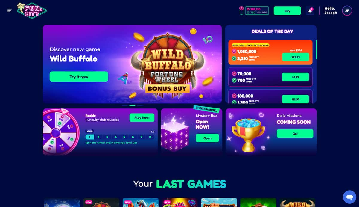 FunzCity Casino Desktop Experience