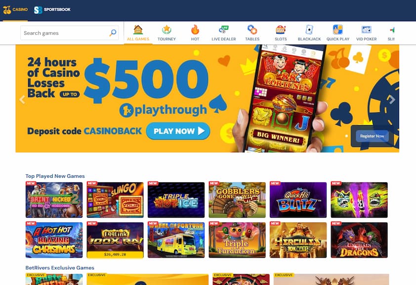 BetRivers Casino homepage