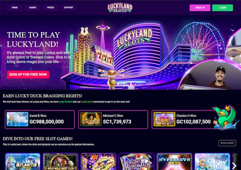 Luckyland Slot New Jersey homepage