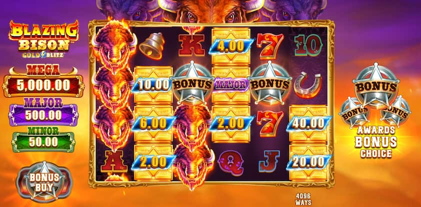 Blazing Bison Gold Blitz Slot Reels