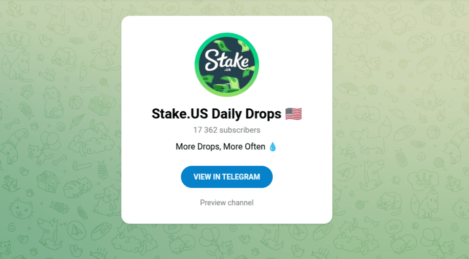 Stake.us Telegram Bonus Drops