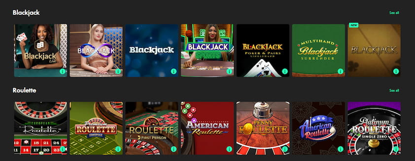 bet365 Casino Table Games