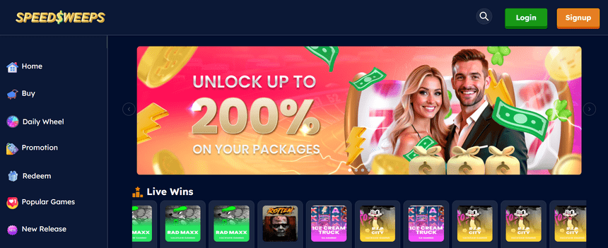 SpeedSweeps home page