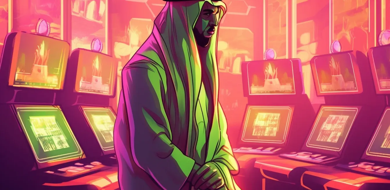 Hand holding crypto coin over mobile screen with betting icons