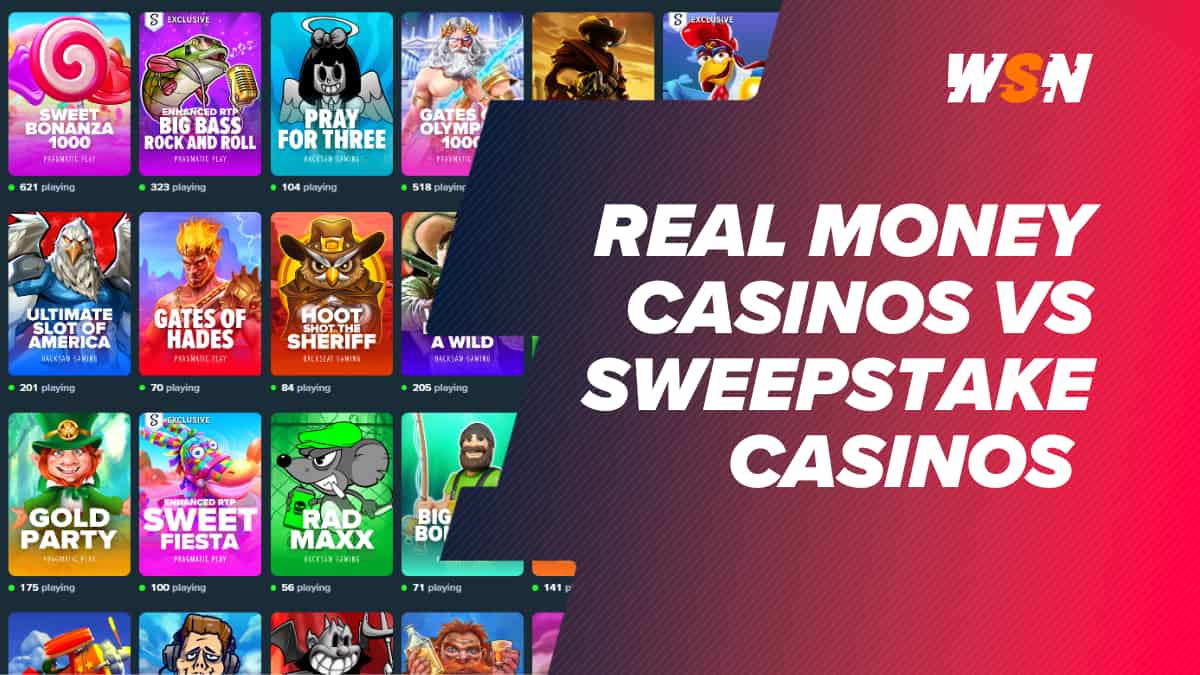 Sweepstakes casinos vs. real-money casinos feature image