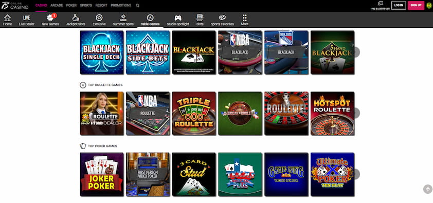 Borgata Casino Roulette Game Section
