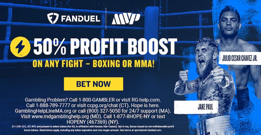 FanDuel Profit Boost Token Jake Paul vs Julio Cesar Chavez Jr