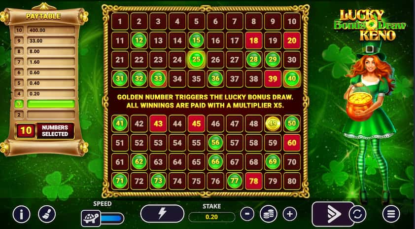 Lucky Bonus Draw Keno