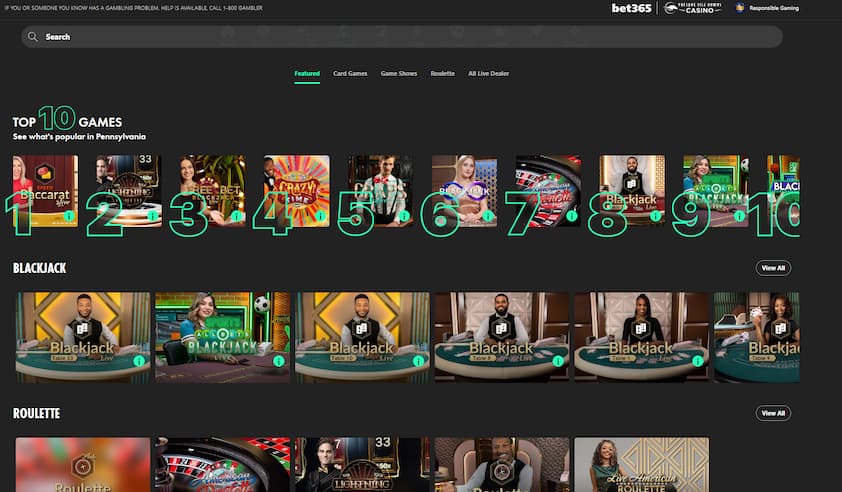 bet365 Live Casino Games