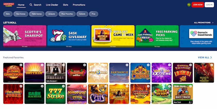 Monopoly Casino Homepage