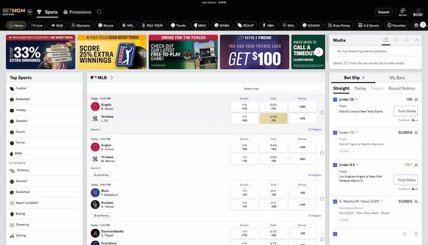 BetMGM Illinois Sportsbook interface screenshot