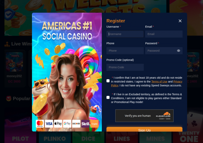 SpeedSweeps Signup