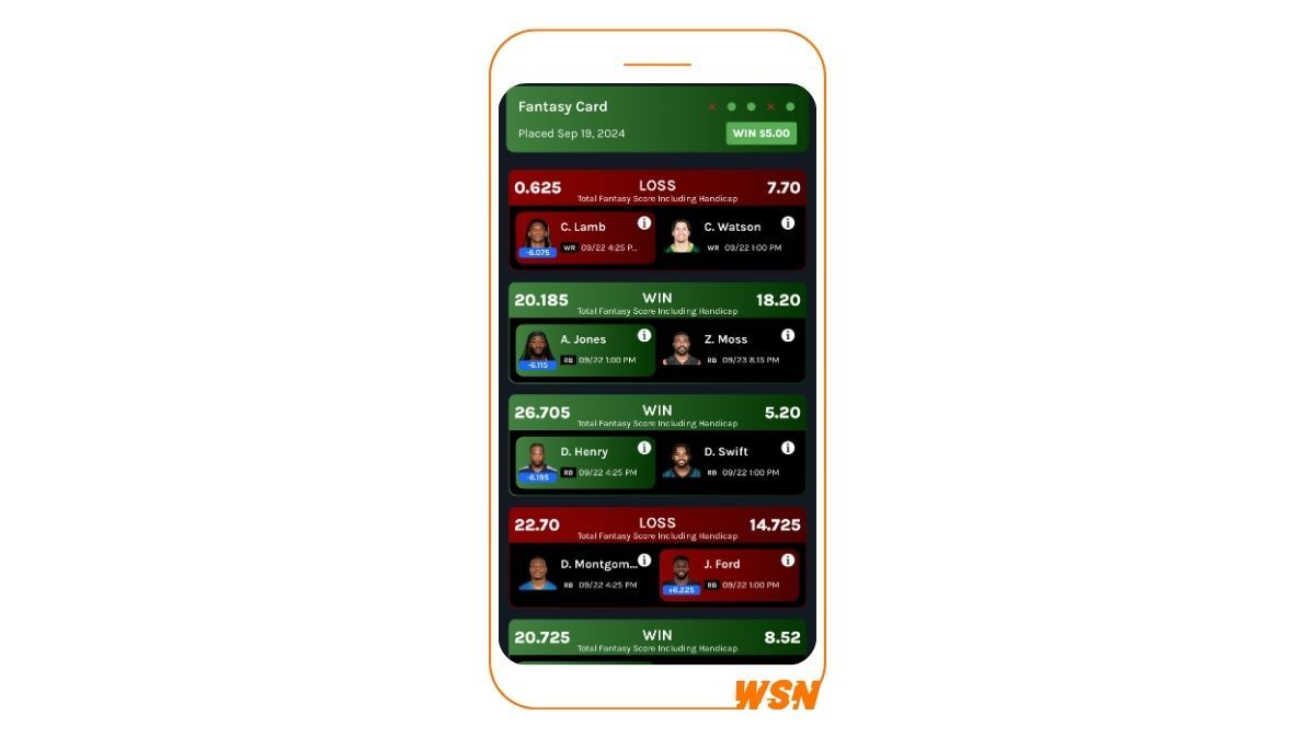 PlaySqor Winning Card with Progressive Payout