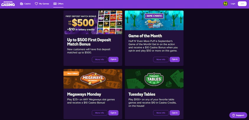 Jackpocket Casino Bonus