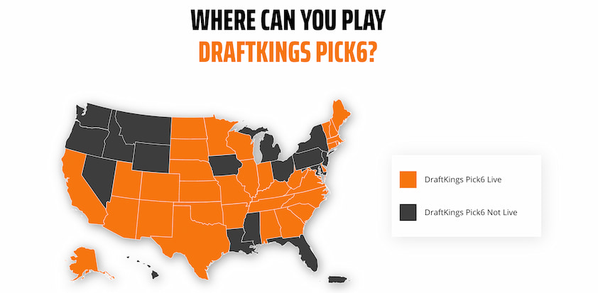 DraftKings Pick6 Legal States