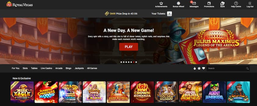 Royal Vegas Alberta Casino Homepage