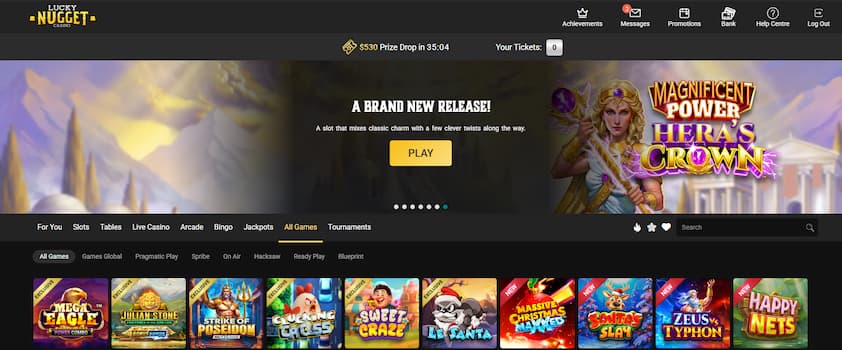 Lucky Nugget Alberta Casino Homepage