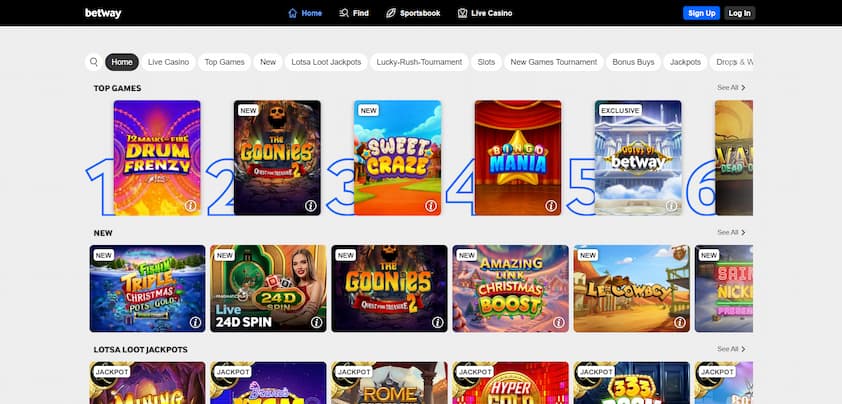 Betway Casinos New Brunswick Homepage