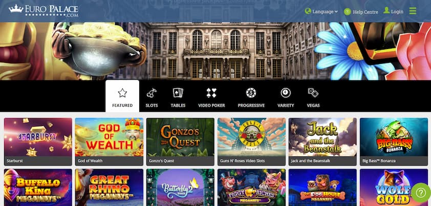 Euro Palace Casino British Columbia Homepage