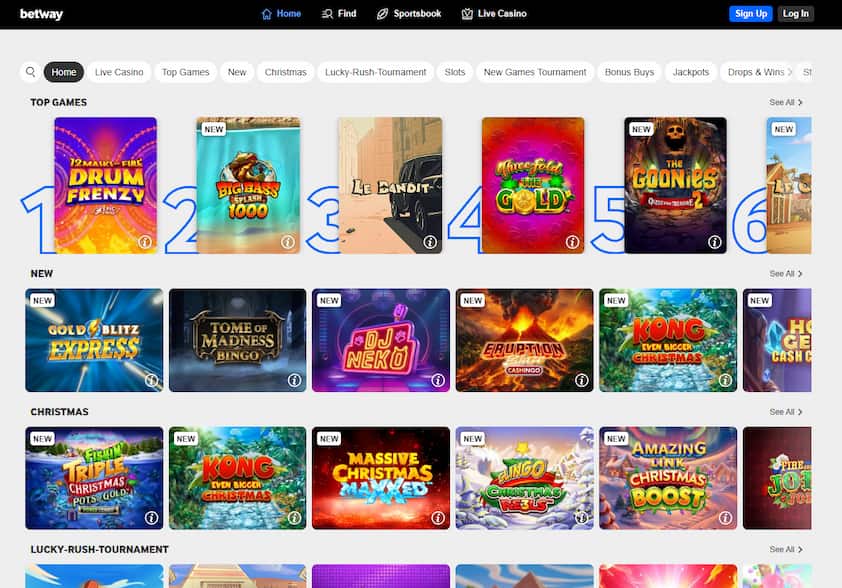 Betway Casino Canada Homepage