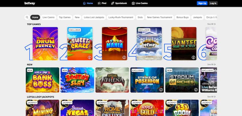 Betway Casino Ontario Homepage