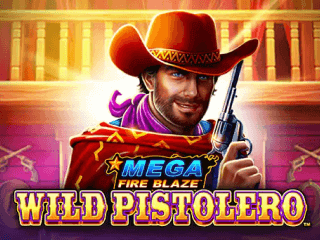 Mega Fire Blaze Wild Pistolero Slot Logo