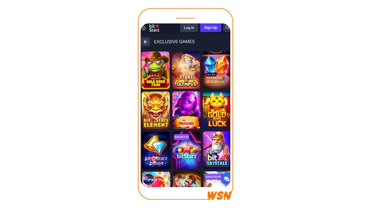 BitStarz Casino Exclusive Games - Mobile Experience