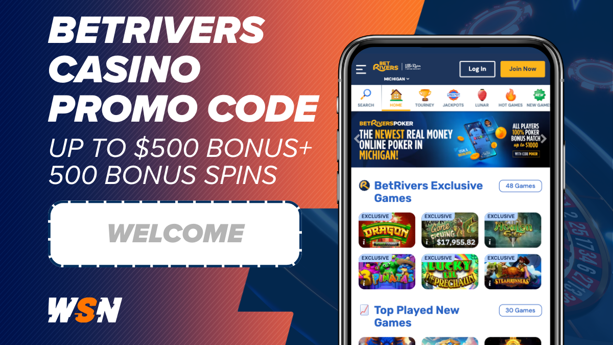 How to Use BetRivers Casino Promo Code WELCOME to claim $500 + 500 Bonus Spins at BetRivers Casino for new players