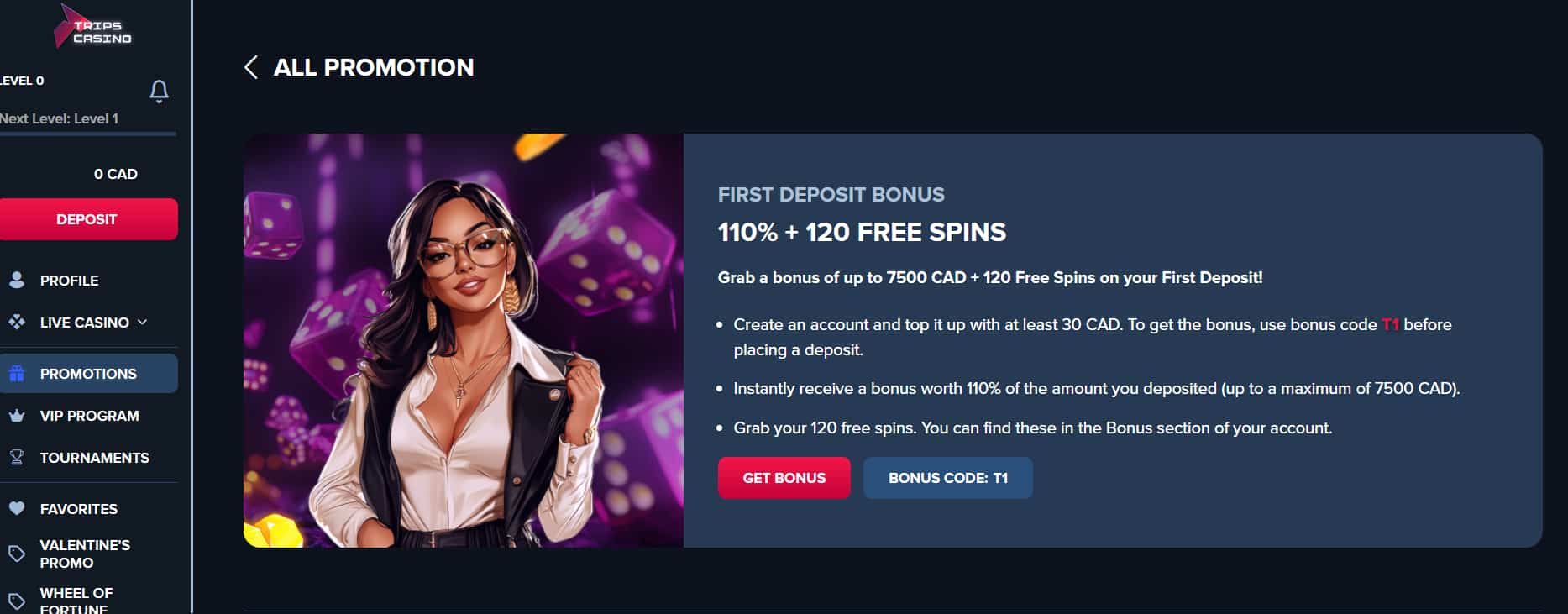 Trips Casino Bonus Free Spins